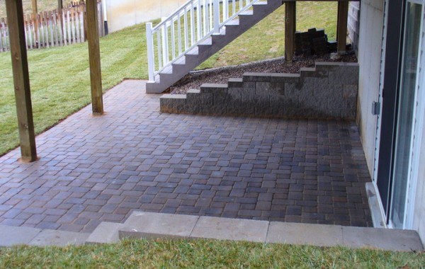 Paver Installation Under Deck